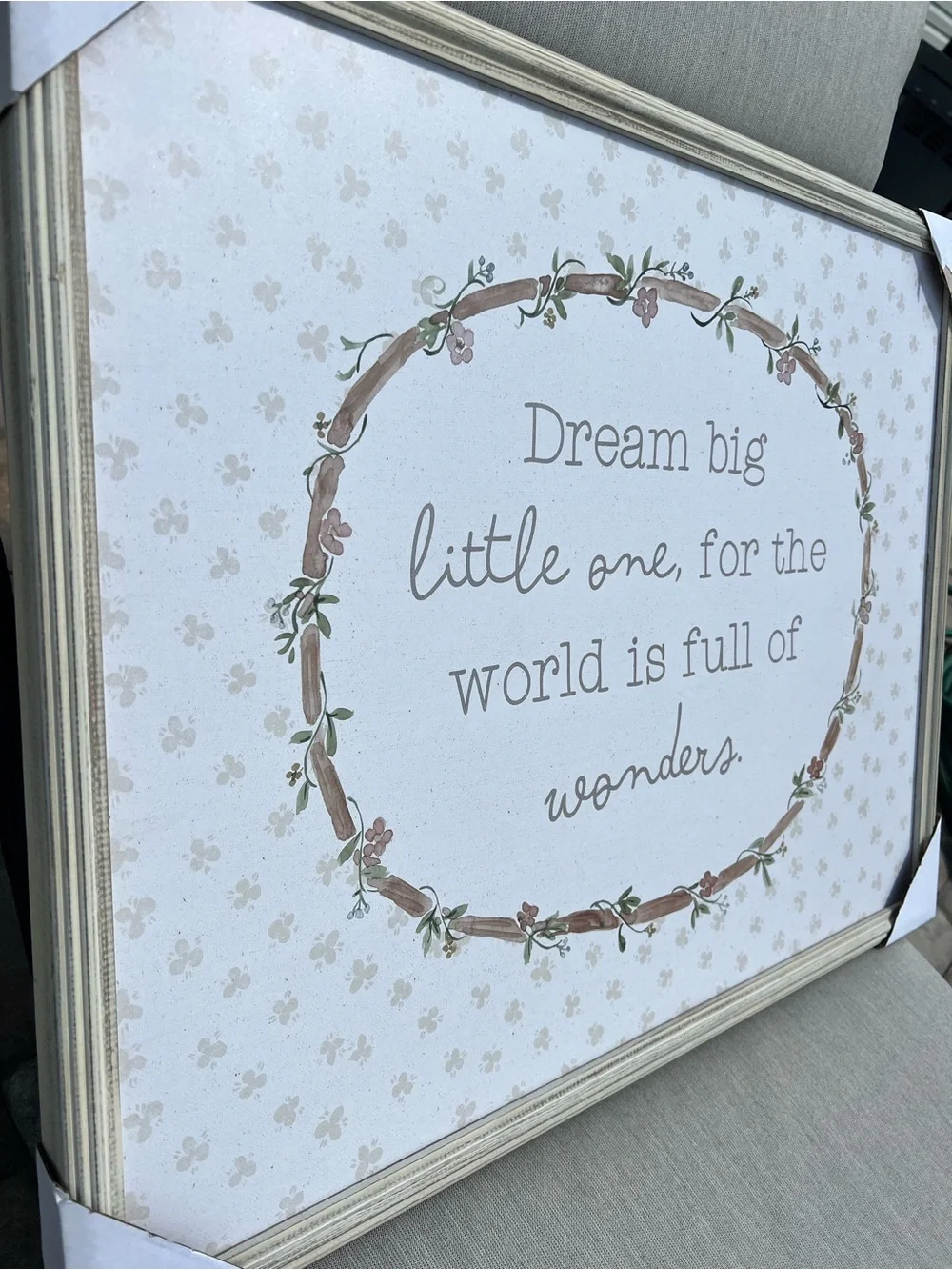 Dream Big Little One Wall Art Blush Floral Little Girls Bedroom or Nursery Print
